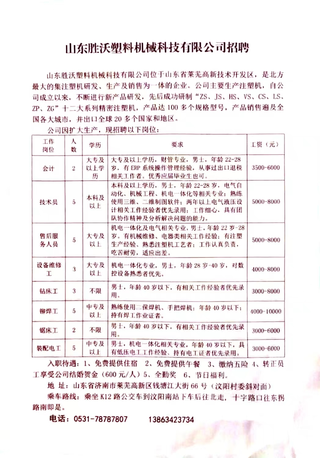 章丘最新招工信息及友情日常小記